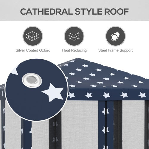 Outsunny 10 X 10  Up Canopy Tent With Netting, Instant Gazebo, Ez Up Screen House Room With Carry Bag, Height Adjustable, For Outdoor, Garden, Patio, American Flag