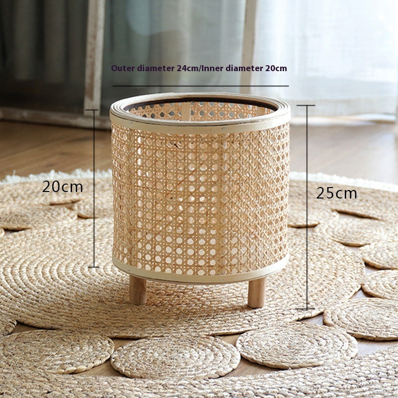 Handmade Woven Flower Pot Bamboo Green Plant Flower Stand Floor Ornaments Decoration