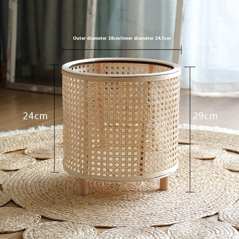 Handmade Woven Flower Pot Bamboo Green Plant Flower Stand Floor Ornaments Decoration